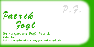 patrik fogl business card